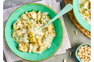 Tagliatelle van witte asperges