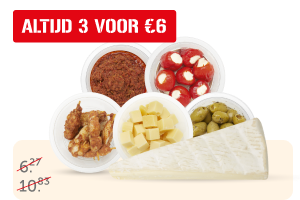 Tapas van de versafdeling