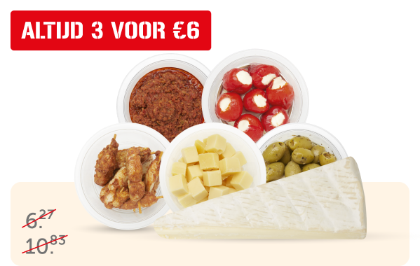 Tapas van de versafdeling