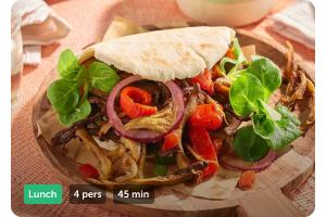 Vegan broodje shoarma met oesterzwammen