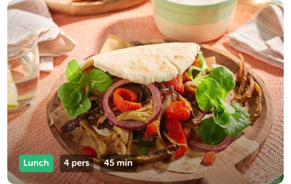 Vegan broodje shoarma met oesterzwammen