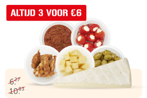 Tapas van de versafdeling