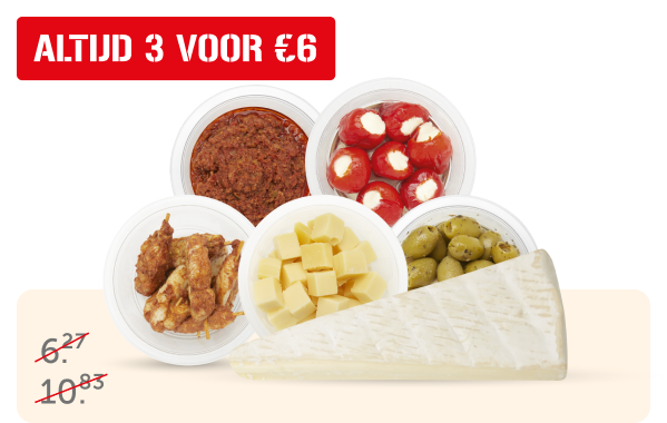 Tapas van de versafdeling