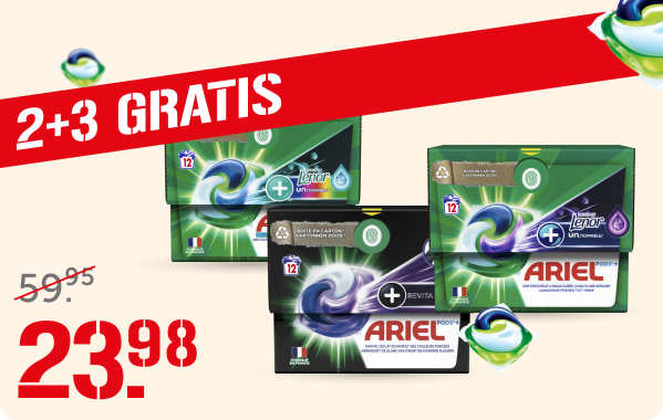 Ariel Pods+, 2+3 gratis