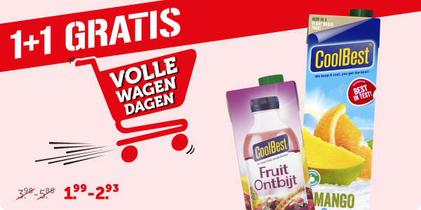 CoolBest sappen of fruitontbijt, nu 1+1 gratis!