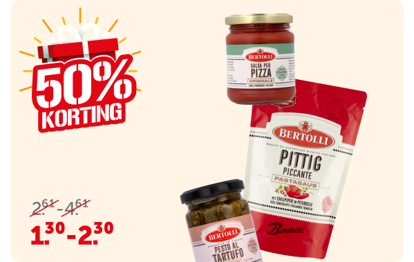 Bertolli pasta- of pizzasaus of pesto