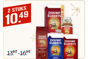 Douwe Egberts aroma rood of décafé snelfiltermaling, bonen, koffiepads of oploskoffie