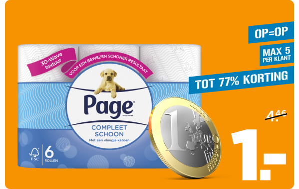 Page Toiletpapier compleet en schoon