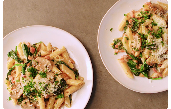 Penne carbonara