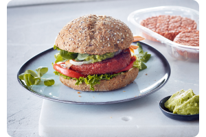 Vegan burger met guacamole