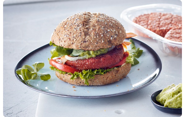 Vegan burger met guacamole