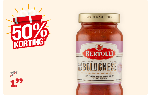 Alle Bertolli pasta- of pizzasaus of pesto