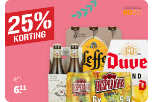 Duvel, Leffe, Tripel Karmeliet of Desperados Speciaalbier