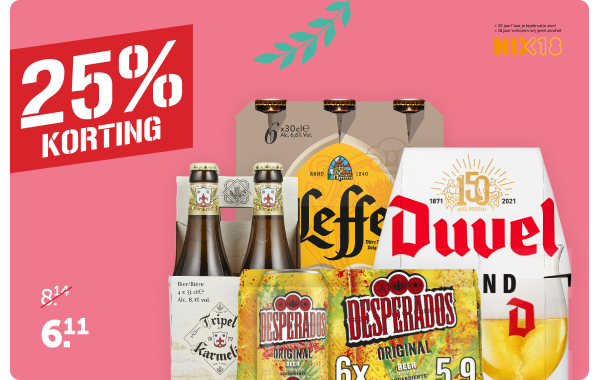 Duvel, Leffe, Tripel Karmeliet of Desperados Speciaalbier