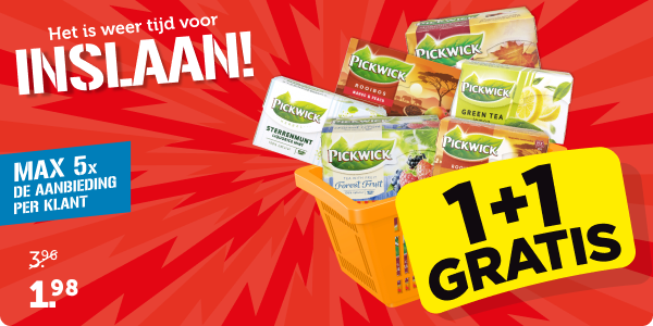 Het is weer tijd for INSLAAN! | Pickwick Eenkopsthee nu 1+1 gratis