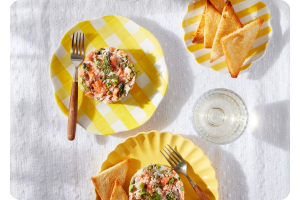 Tartaar van gegrilde groene asperge en zalm