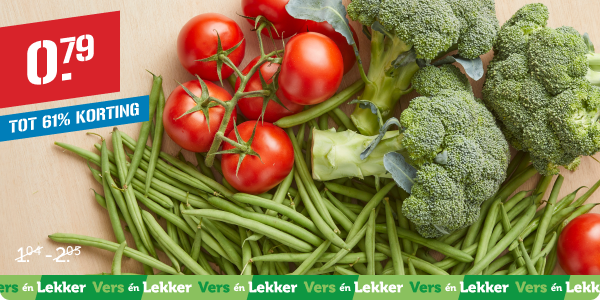 PLUS Nederlandse Broccoli, sperziebonen of trostomaten, nu voor maar 79 cent per 500 gram | Tot 61% korting