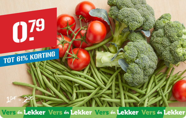 PLUS Nederlandse Broccoli, sperziebonen of trostomaten, nu voor maar 79 cent per 500 gram | Tot 61% korting