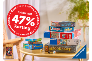 Spaar mee voor spellen en puzzels van 999 games en Ravensburger - tot en met 47% korting