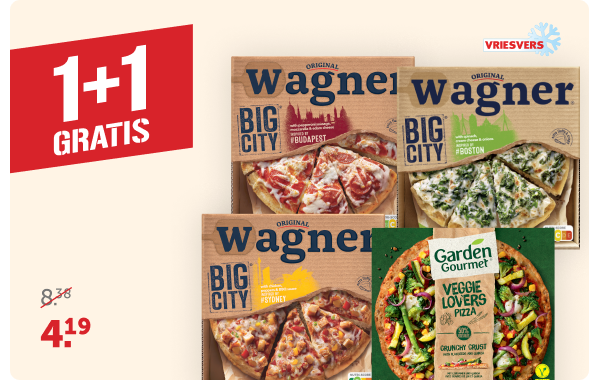 Wagner Big City en Garden Gourmet pizza's | 1 + 1 gratis