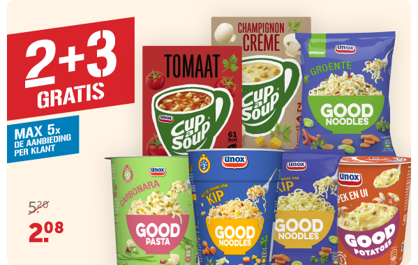 Unox Cup a soup of good snacks | 2 + 3 gratis