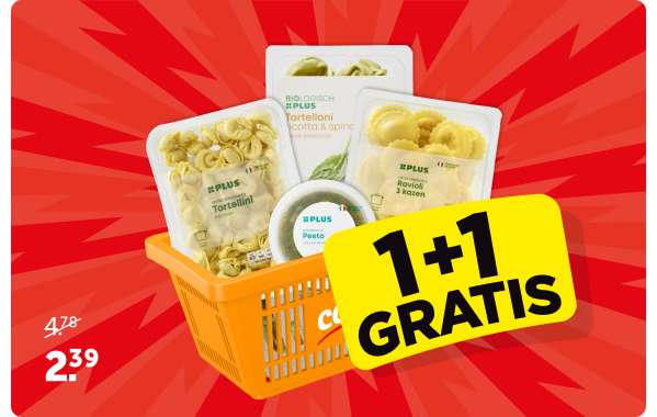 Verse pasta of pastasauzen | 1 + 1 gratis