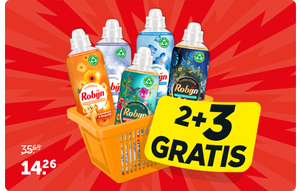 Alle Robijn Wasverzachter | 2 + 3 gratis