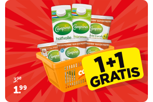 Campina Yoghurt naturel of kwark | 1 + 1 gratis