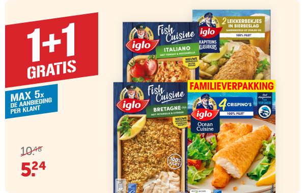 Alle Iglo Fish Cuisine of Kapitein's klassiekers 🐟