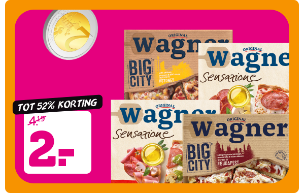 Alle Wagner Big City of Sensazione pizza's | Tot 52% korting