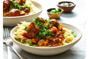 Spaghetti met pecorino-gehaktballetjes