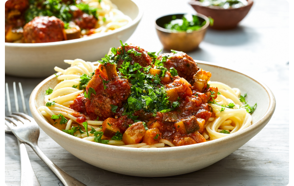 Spaghetti met pecorino-gehaktballetjes