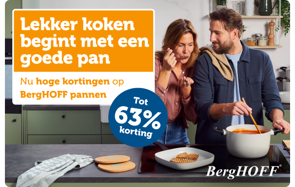 Lekker koken begint met een goede pan | Nu hoge kortingen op BergHOFF pannen | Tot 63% korting