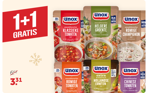 Alle Unox Soep | 1 + 1 gratis