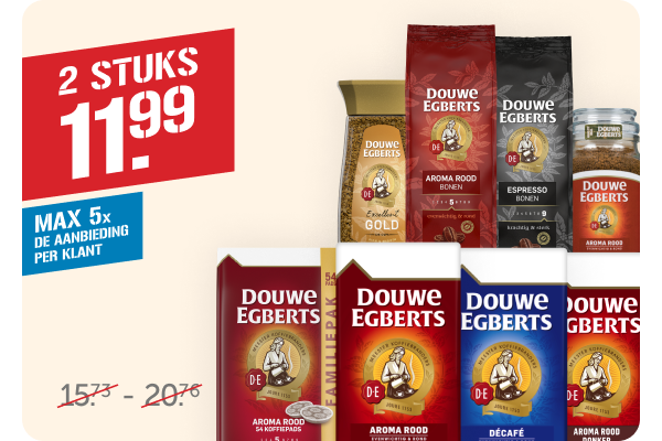 Douwe Egberts Snelfilterkoffie, koffiebonen, koffiepads of oploskoffie