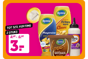 Remia Snacksaus of satésaus kant & klaar of Yildrez Snacksaus