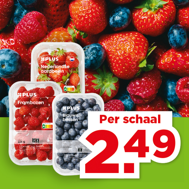 Aardbeien, frambozen, blauwe bessen voor 2.49 | Bekijk aanbieding