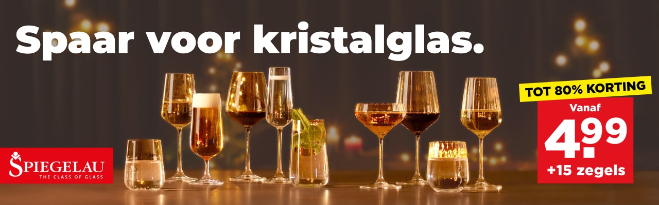 Spaar nu voor Spiegelau kristalglazen | Bekijk actie