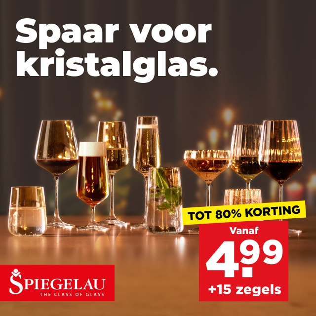 Spaar nu voor Spiegelau kristalglazen | Bekijk actie