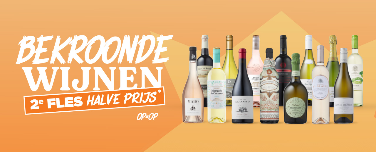 Bekroonde wijnen 2e halve prijs