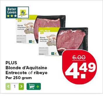 PLUS Blonde d’Aquitaine Entrecote of ribeye