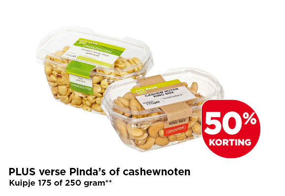 PLUS verse Pinda’s of cashewnoten