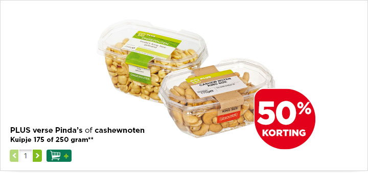 PLUS verse Pinda’s of cashewnoten PLUS verse Pinda’s of cashewnoten
