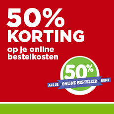 50% korting op je online bestelkosten