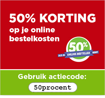 50% korting op je online bestelkosten