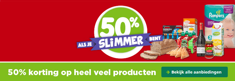 50% korting op heel veel producten | Bekijk alle aanbiedingen