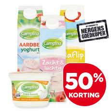 Campina Vlaflip, seizoensvla, fruityoghurt of zacht & luchtig of magere kwark