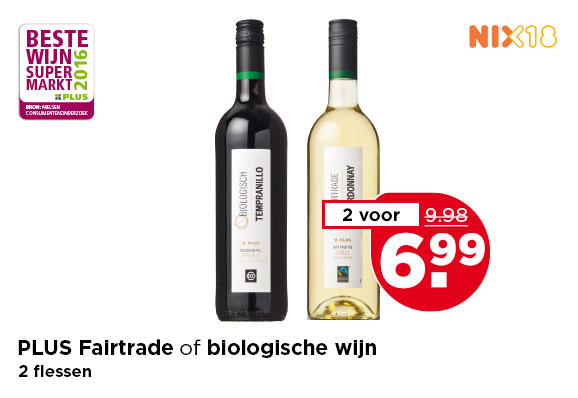 PLUS Fairtrade of biologische wijn