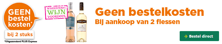 Geen bestelkosten bij aankoop van 2 flessen