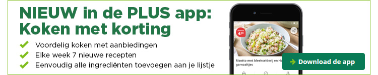 NIEUW in de PLUS app: Koken met korting | Download de app